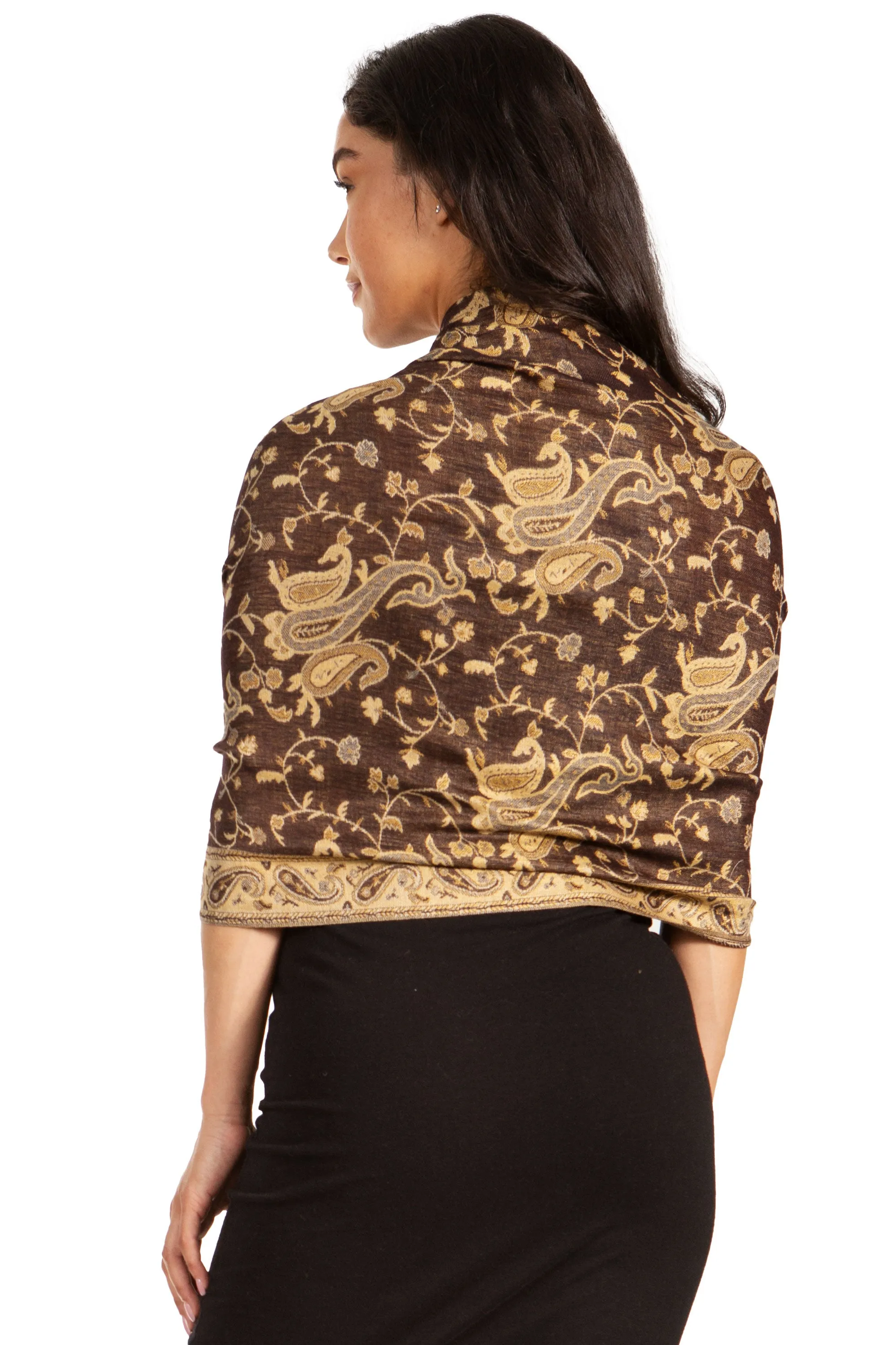 Sakkas Double Layer Jacquard Paisley Pashmina Shawl / Wrap / Stole