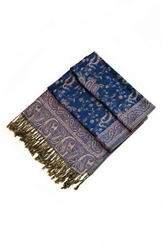 Sakkas Double Layer Jacquard Paisley Pashmina Shawl / Wrap / Stole