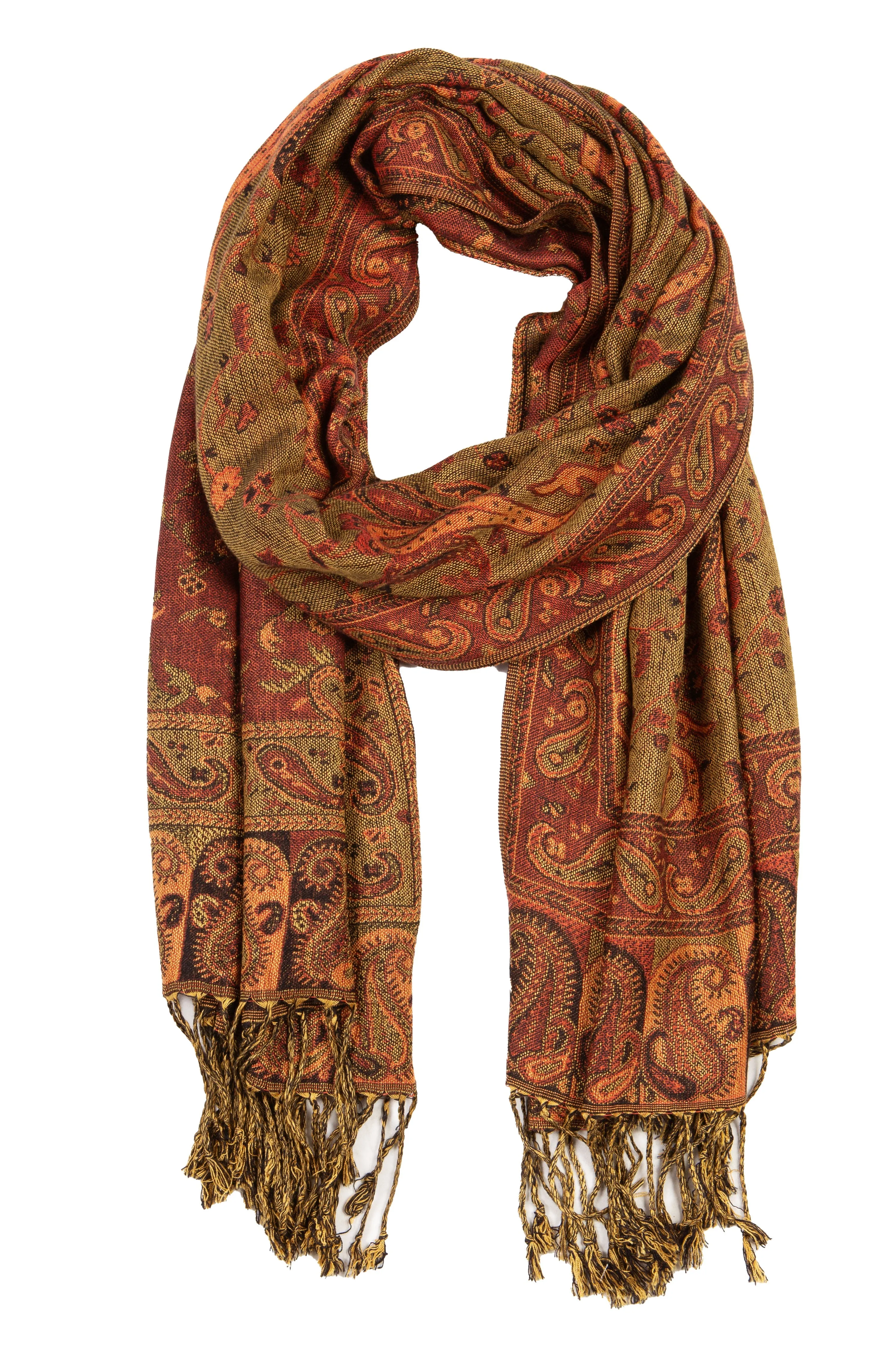 Sakkas Double Layer Jacquard Paisley Pashmina Shawl / Wrap / Stole