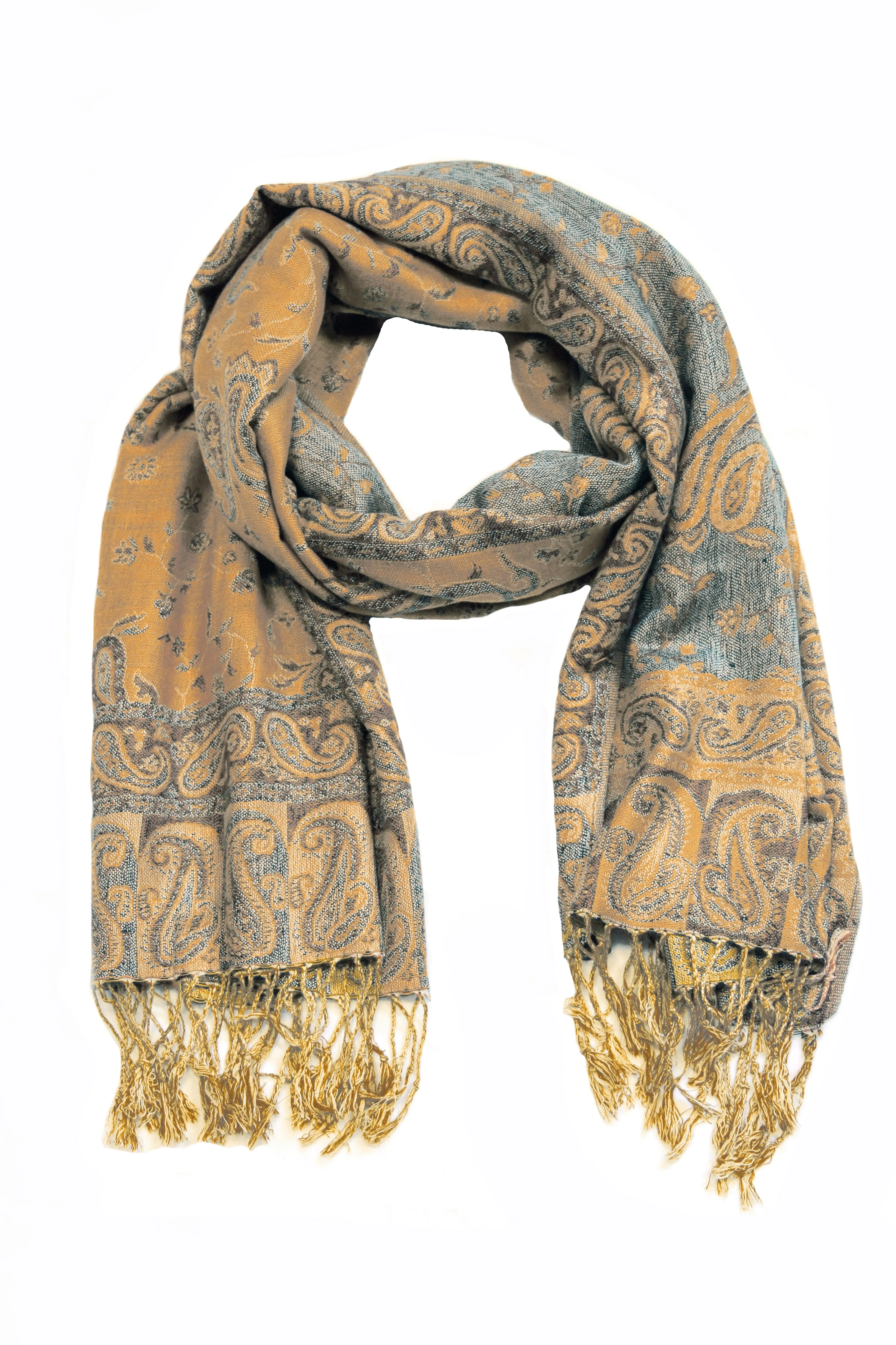 Sakkas Double Layer Jacquard Paisley Pashmina Shawl / Wrap / Stole