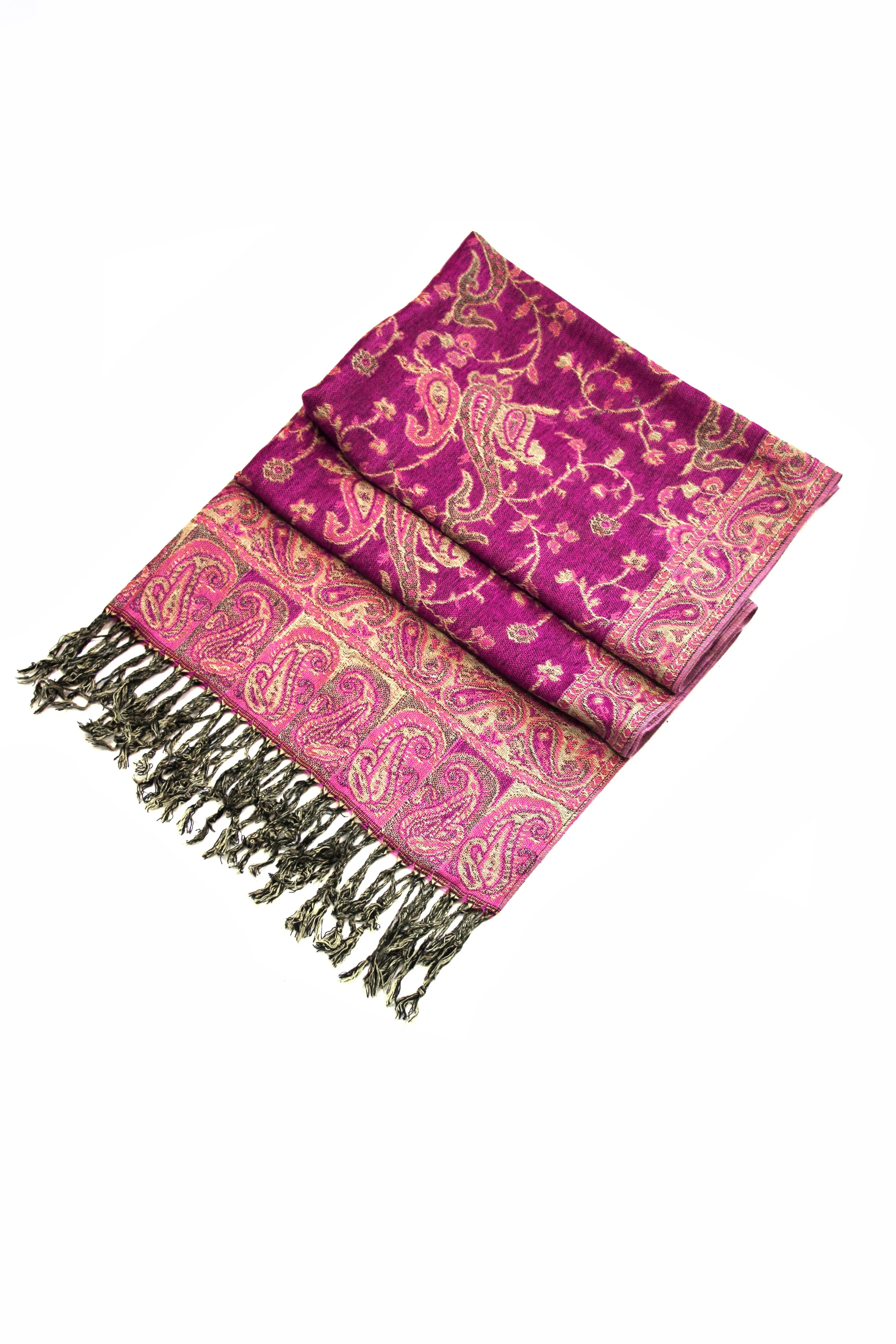 Sakkas Double Layer Jacquard Paisley Pashmina Shawl / Wrap / Stole