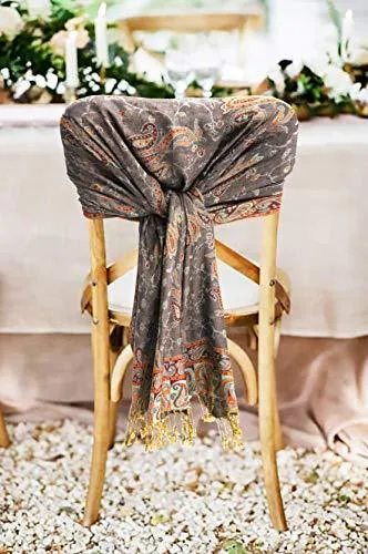 Sakkas Double Layer Jacquard Paisley Pashmina Shawl / Wrap / Stole