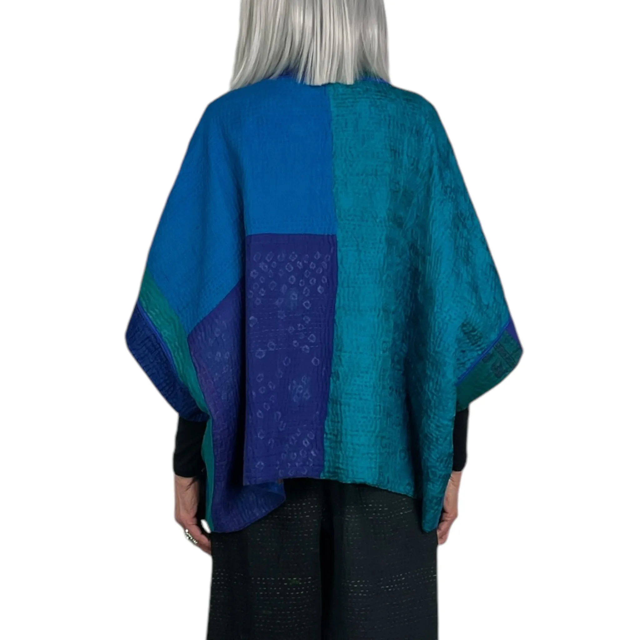 SERPENT SHIBORI TIE DYE MINI PONCHO