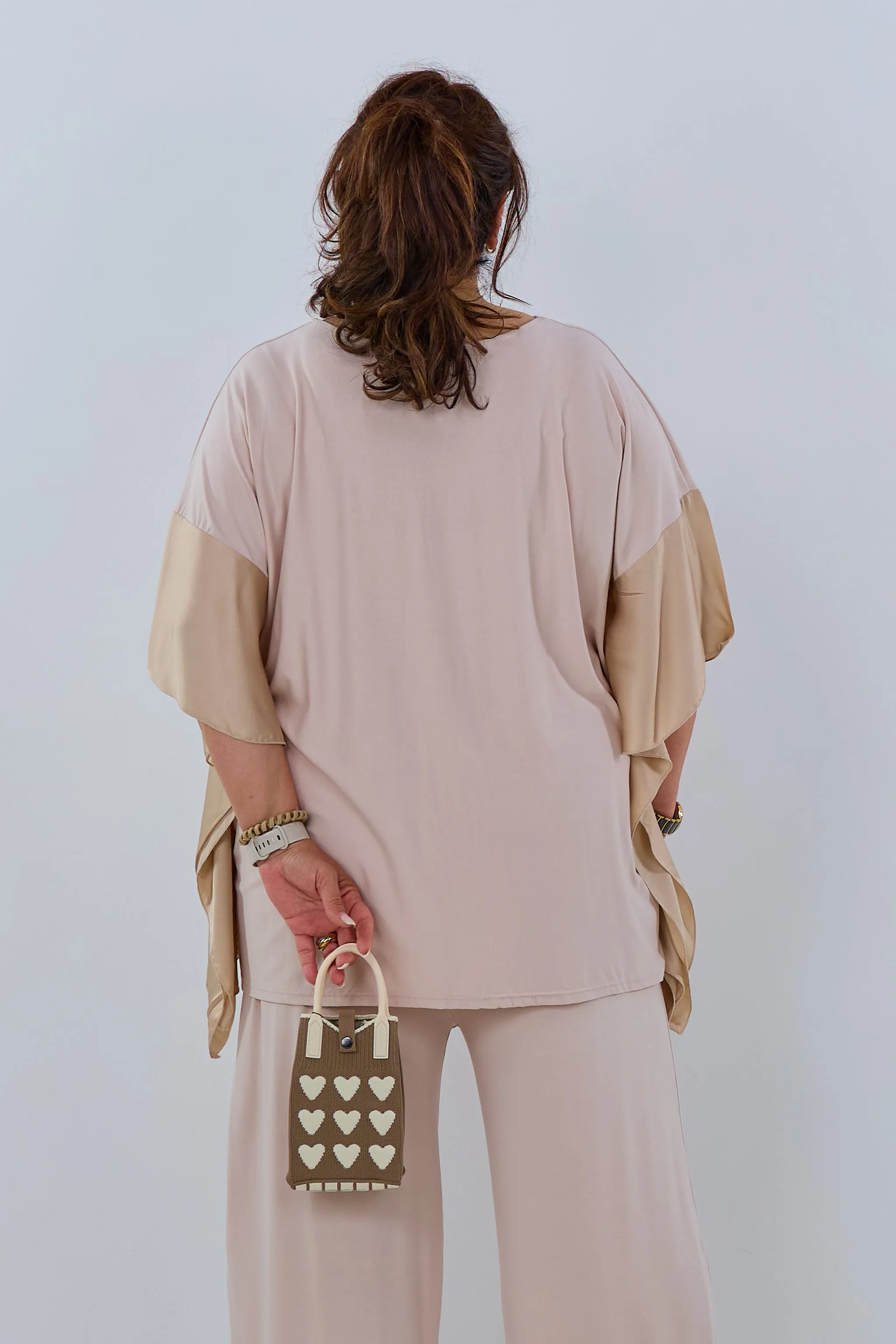 Shirt im Poncho-Style, beige