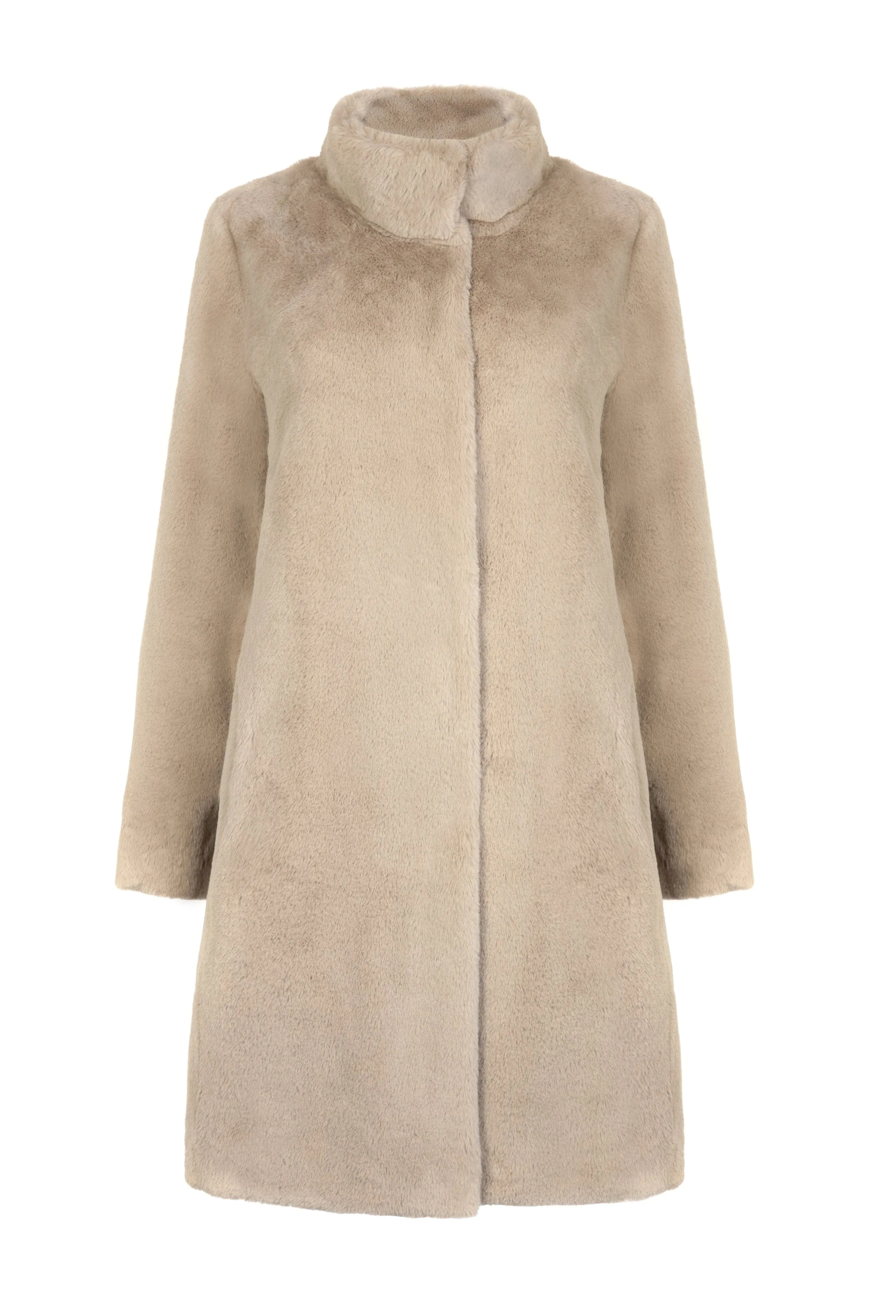 Signature Bette Long Recycled Vegan Faux Fur Coat | Camel