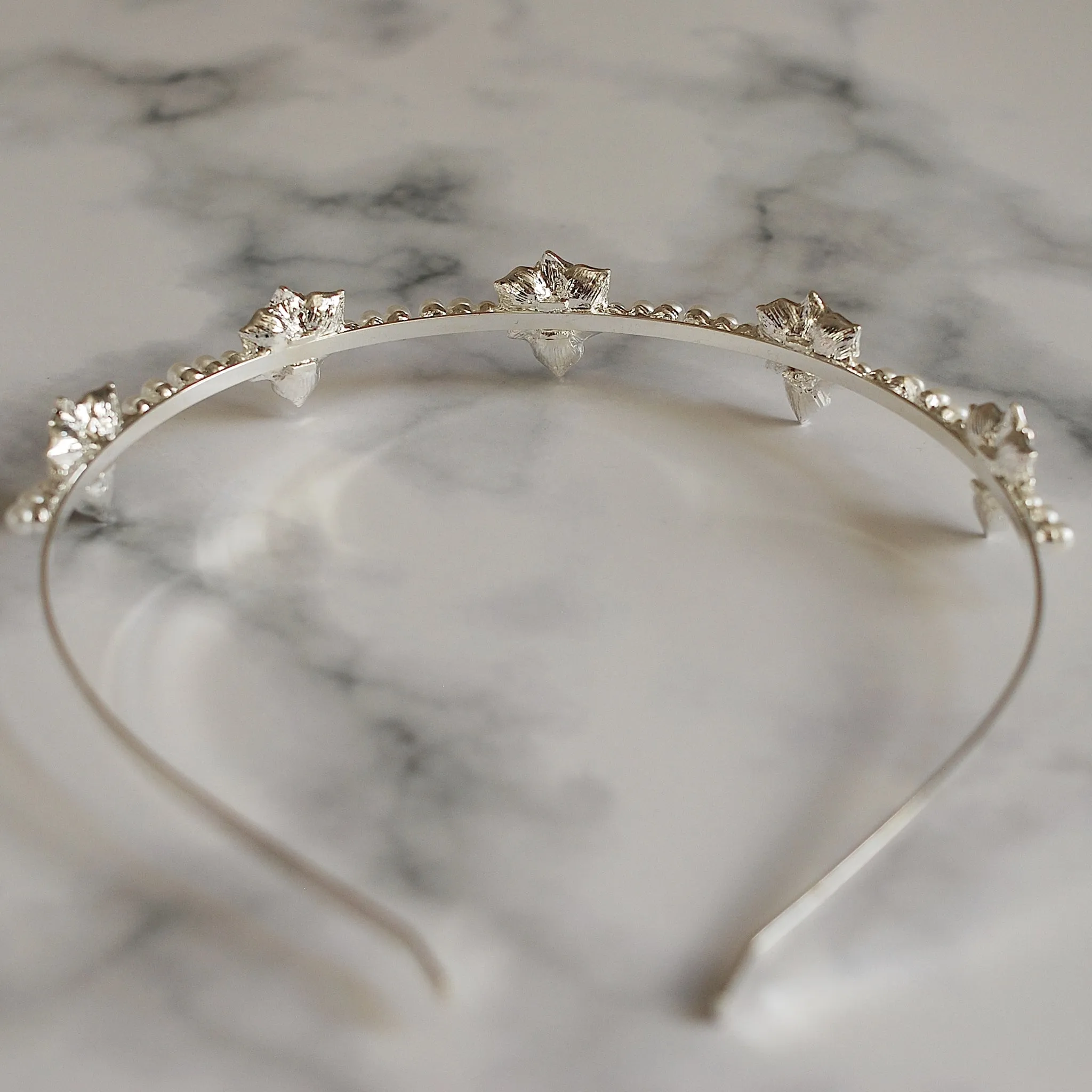 Silver Pearl Headband