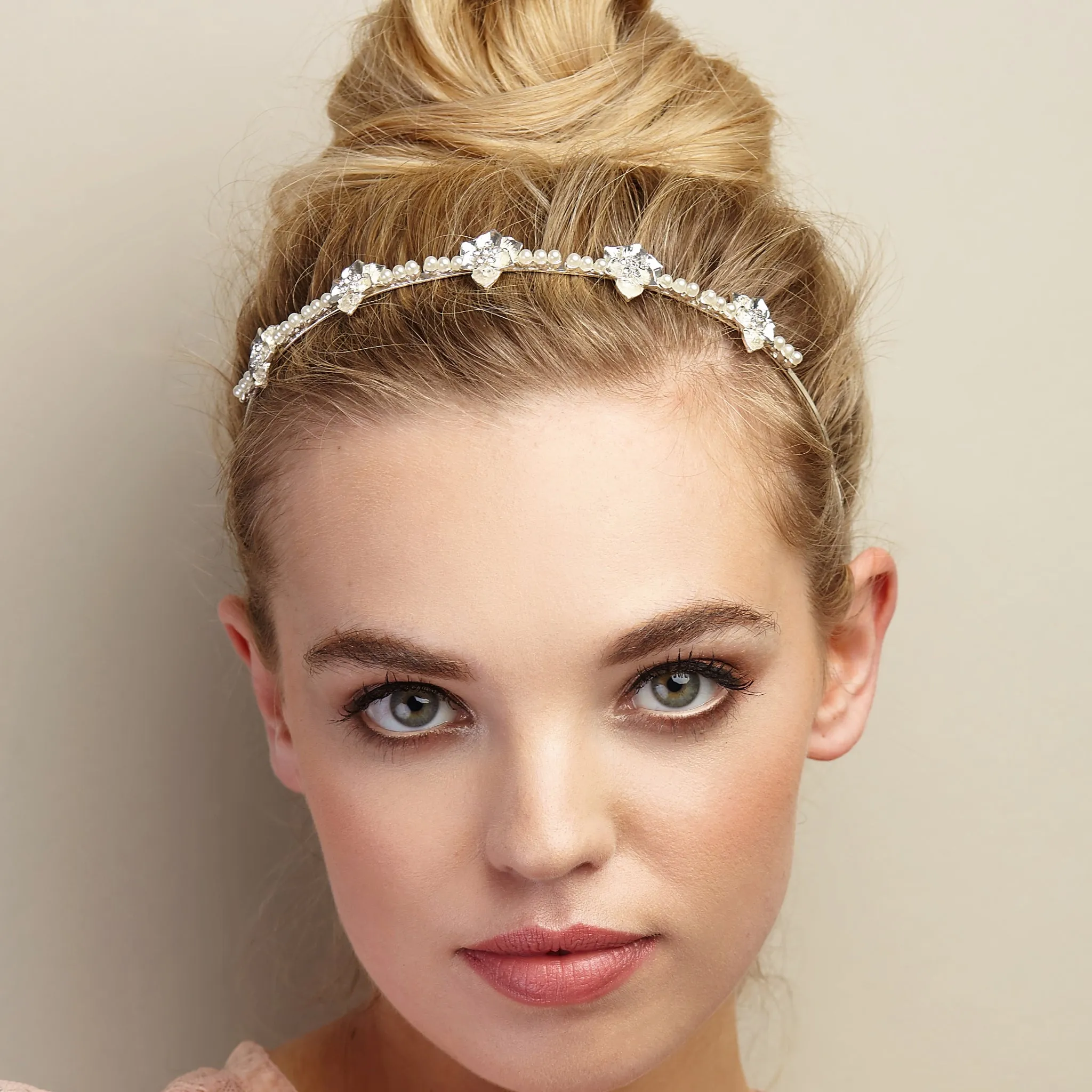 Silver Pearl Headband