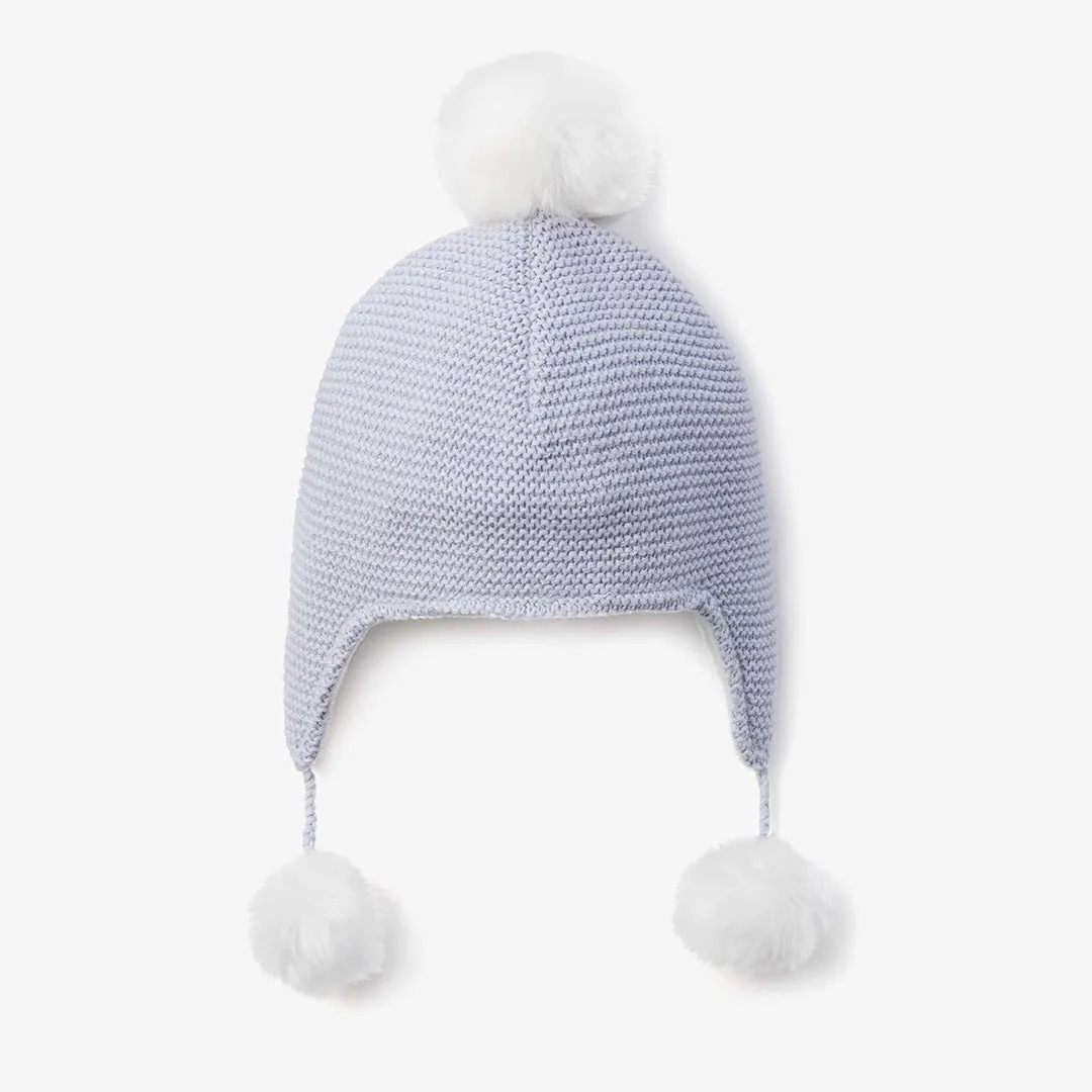 Sofia & Finn Halogen Blue Aviator Pom Pom Baby Hat