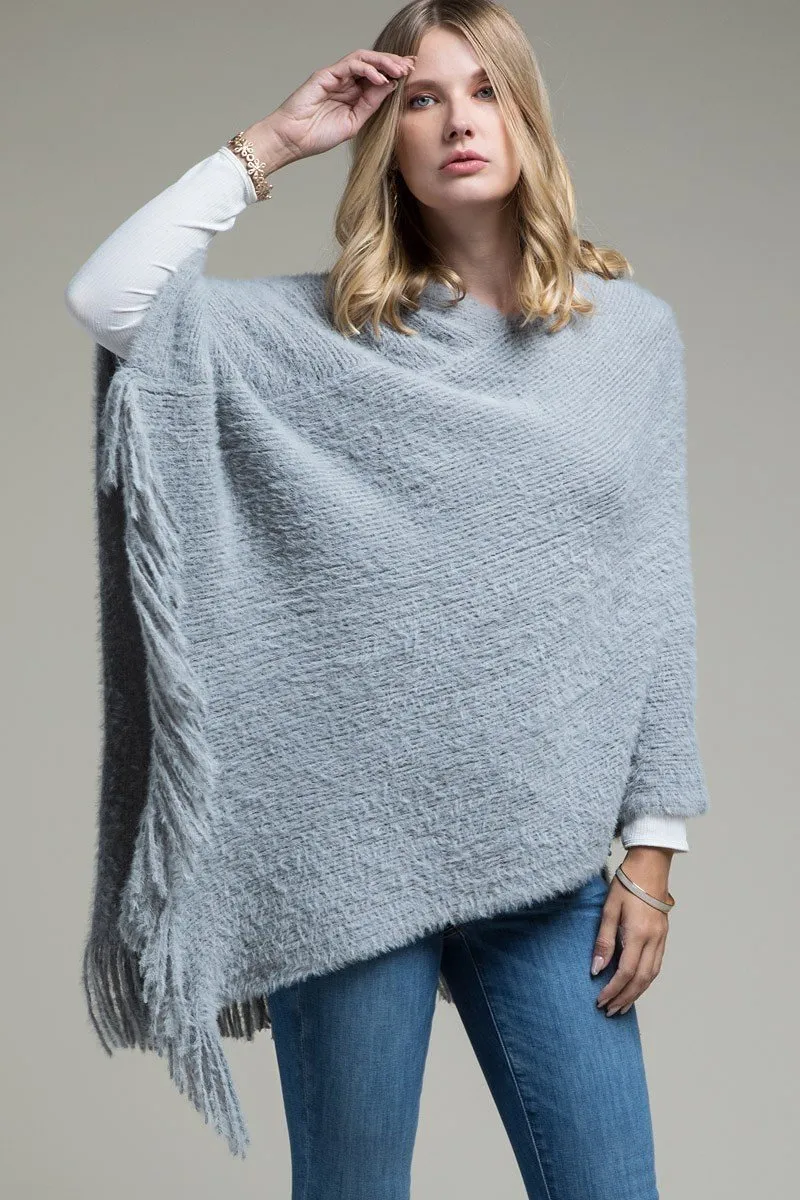 Soft Grey Poncho