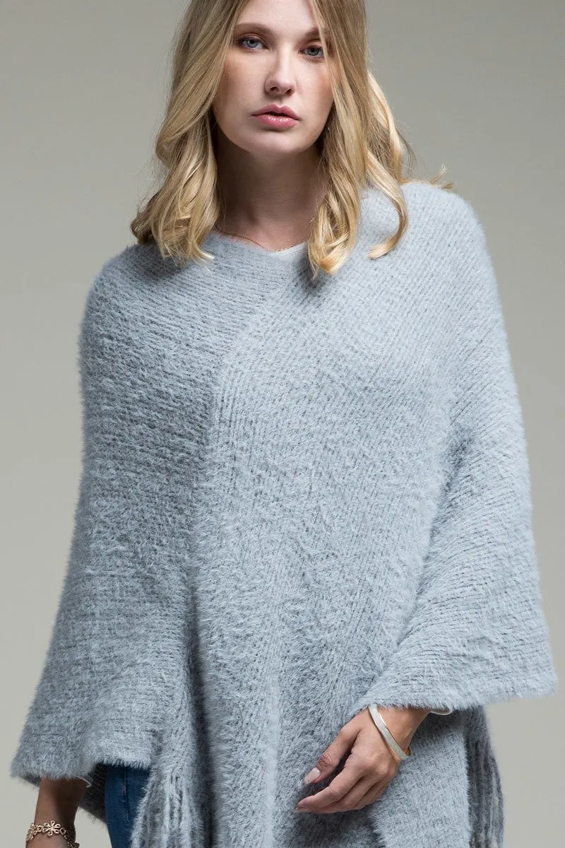 Soft Grey Poncho