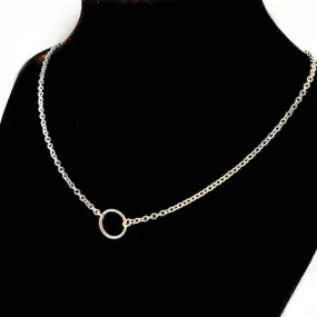 Stainless Steel Circle of O Necklace, Discreet Day Collar, 24/7 BDSM Submissive Collar, Choker