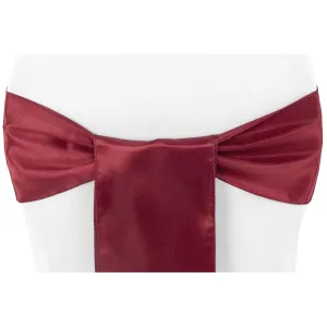 Standard Satin Chair Sash - Burgundy