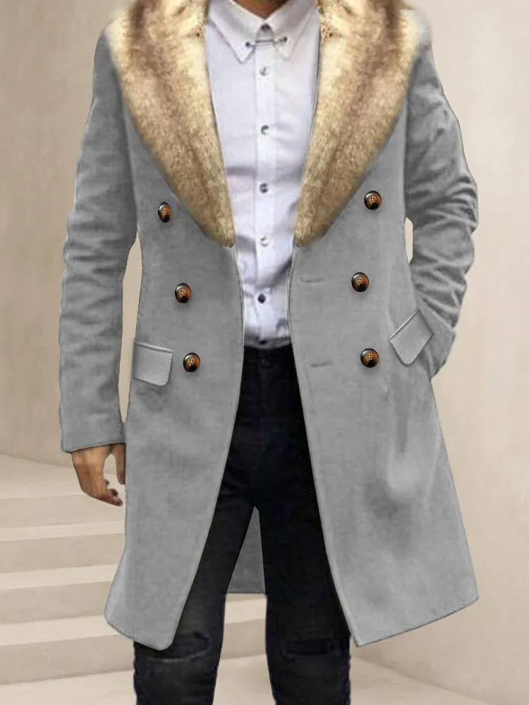 Stylish Double-Breasted Tweed Coat