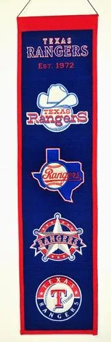 Texas Rangers Winning Streak Past Mascots Wool Heritage Banner (8"x32")