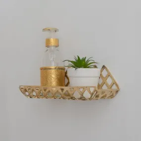 Unlacquered Brass Wall Shelf for Shower, Hand crafted Shelf, Grid Shelf, Bathroom Shelf