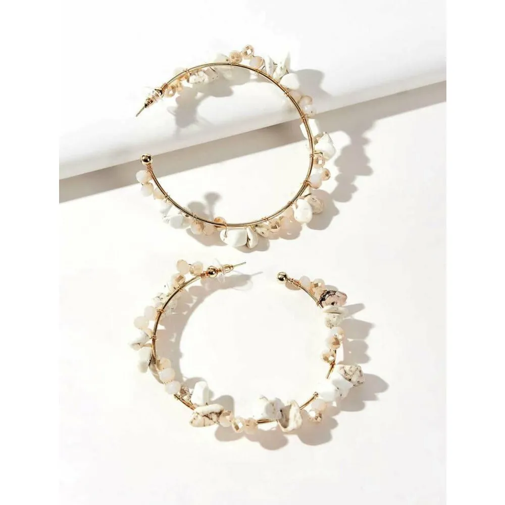 Valley Stone Large Hoop Earrings