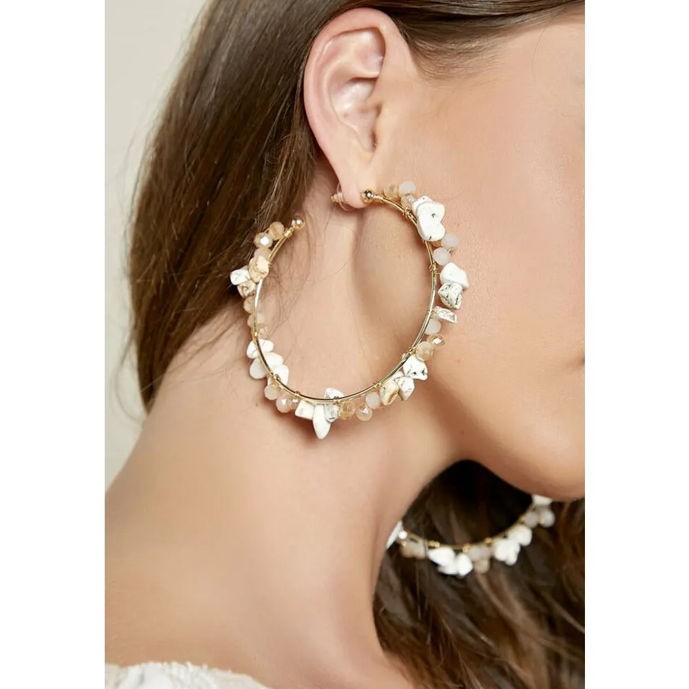 Valley Stone Large Hoop Earrings