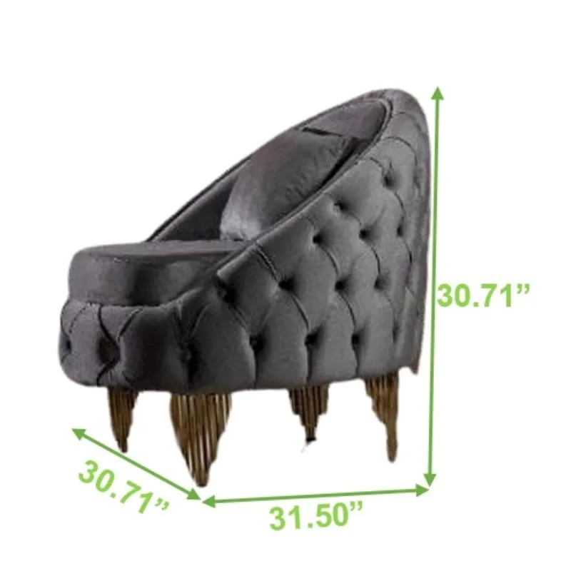 Vanessa Grey Velvet Chair