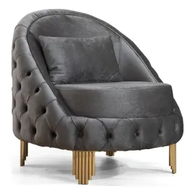 Vanessa Grey Velvet Chair