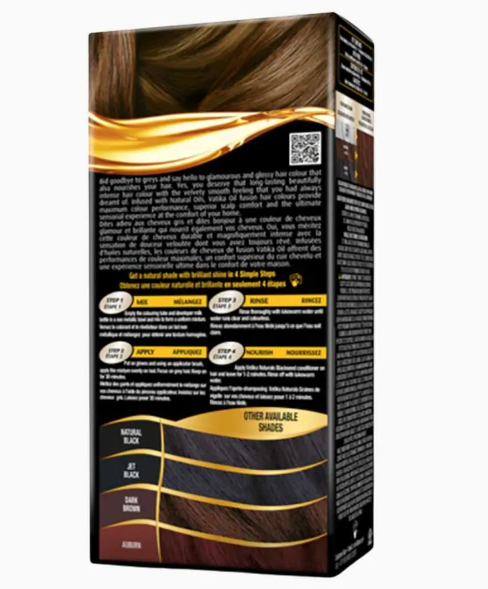 Vatika - Oil Fusion Permanent Hair Color Kit - Natural Brown 4.0 - 108ml