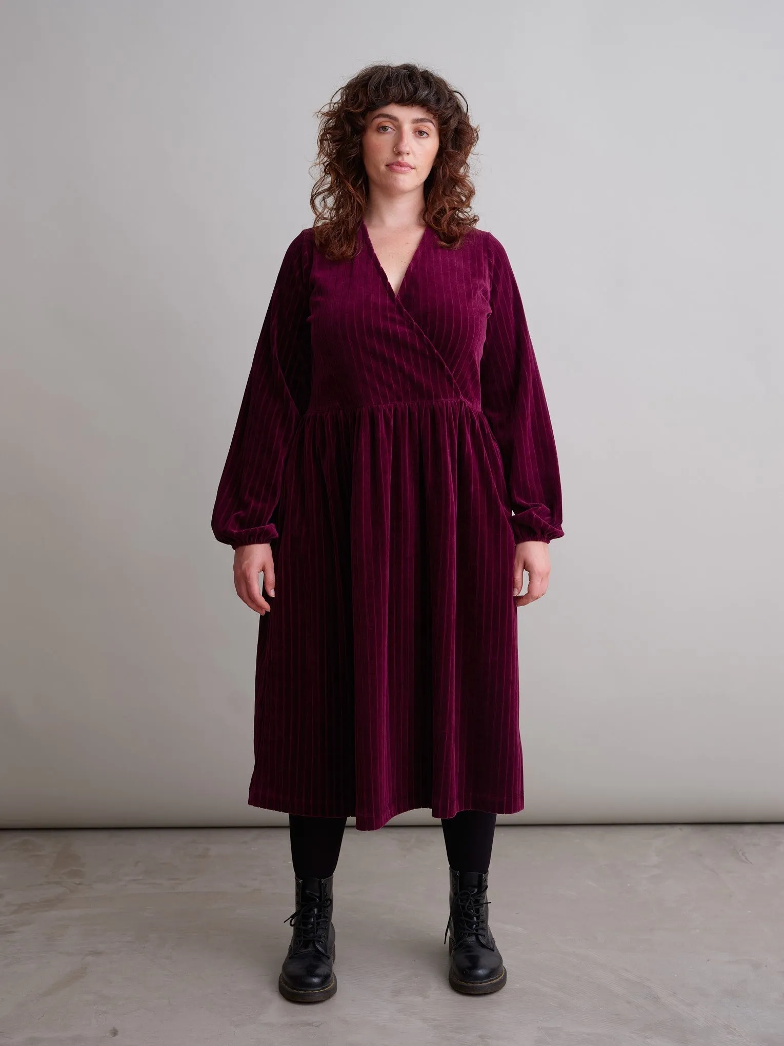 Velour Dress Burgundy