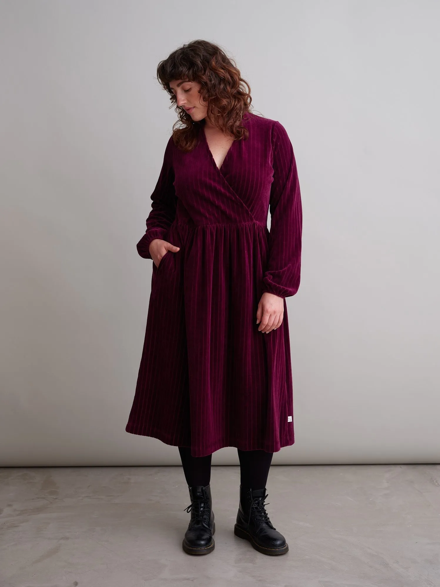 Velour Dress Burgundy