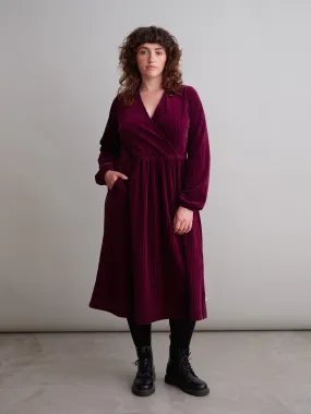 Velour Dress Burgundy