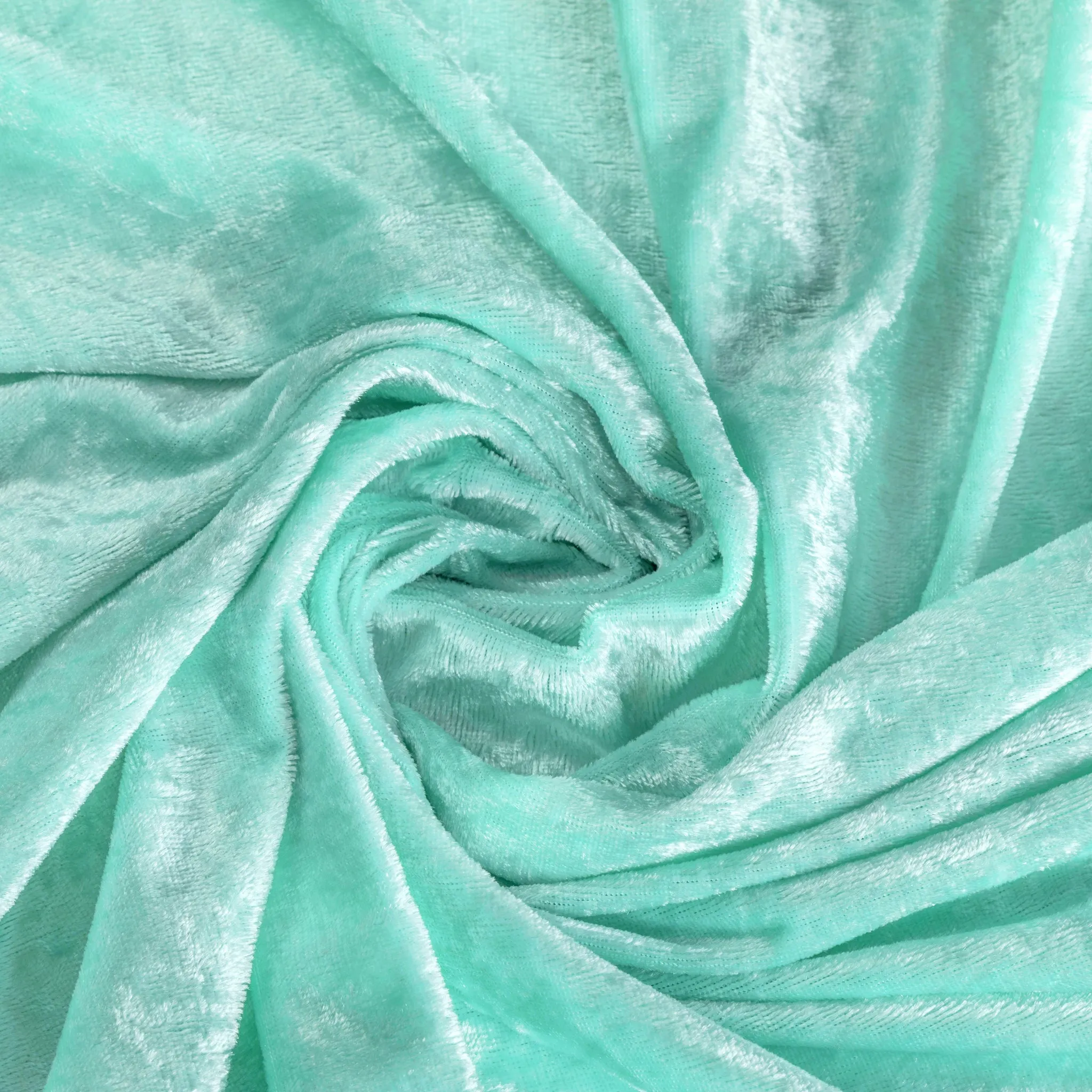 Velvet 120" Round Tablecloth - Light Turquoise