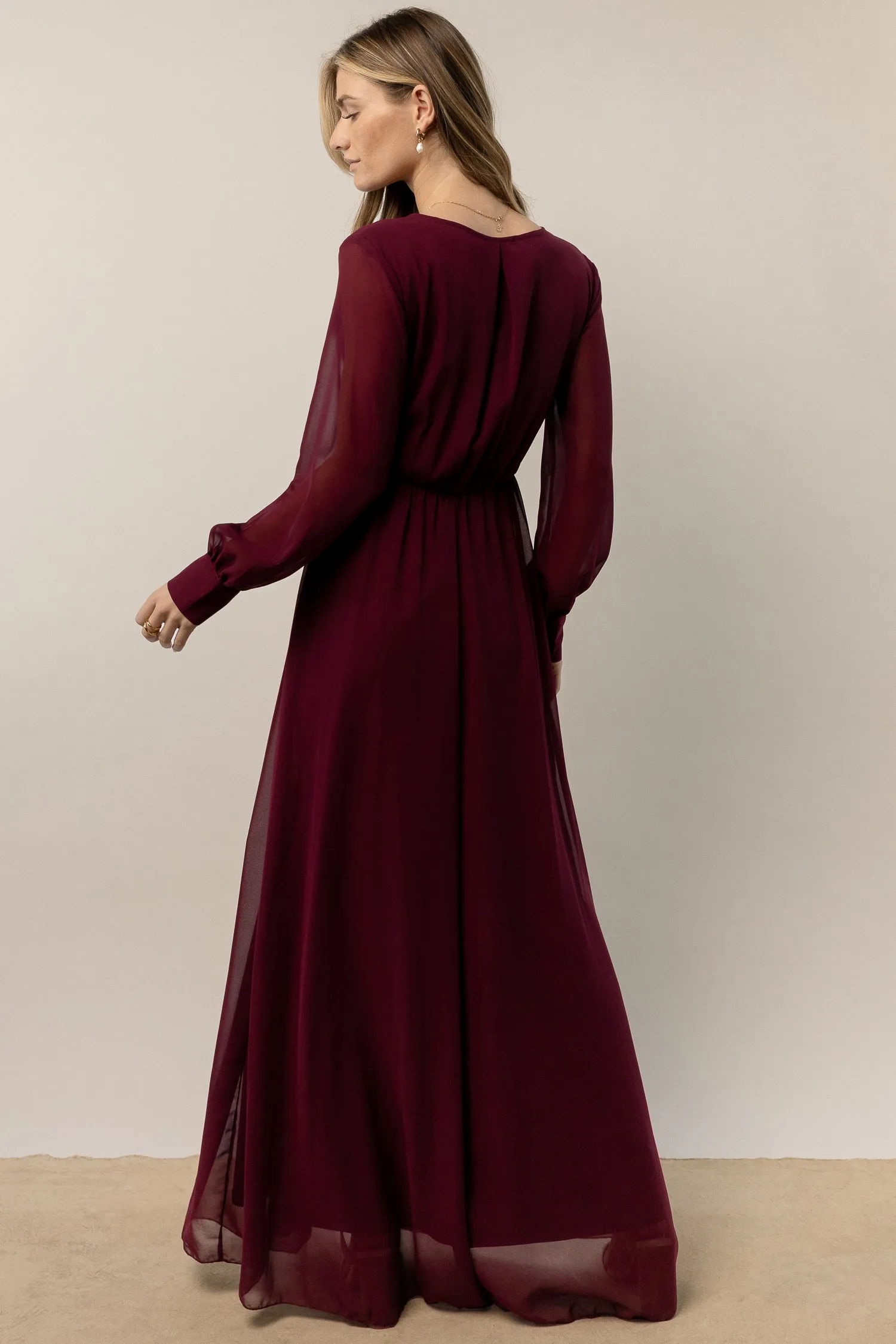 Veronica Maxi Dress in Burgundy - FINAL SALE