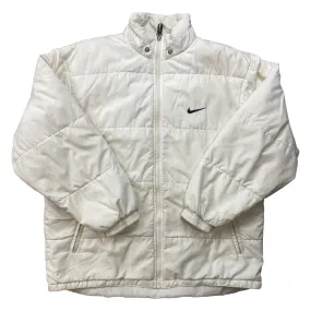 Vintage 1990's White Nike Puffer Coat/Jacket Small