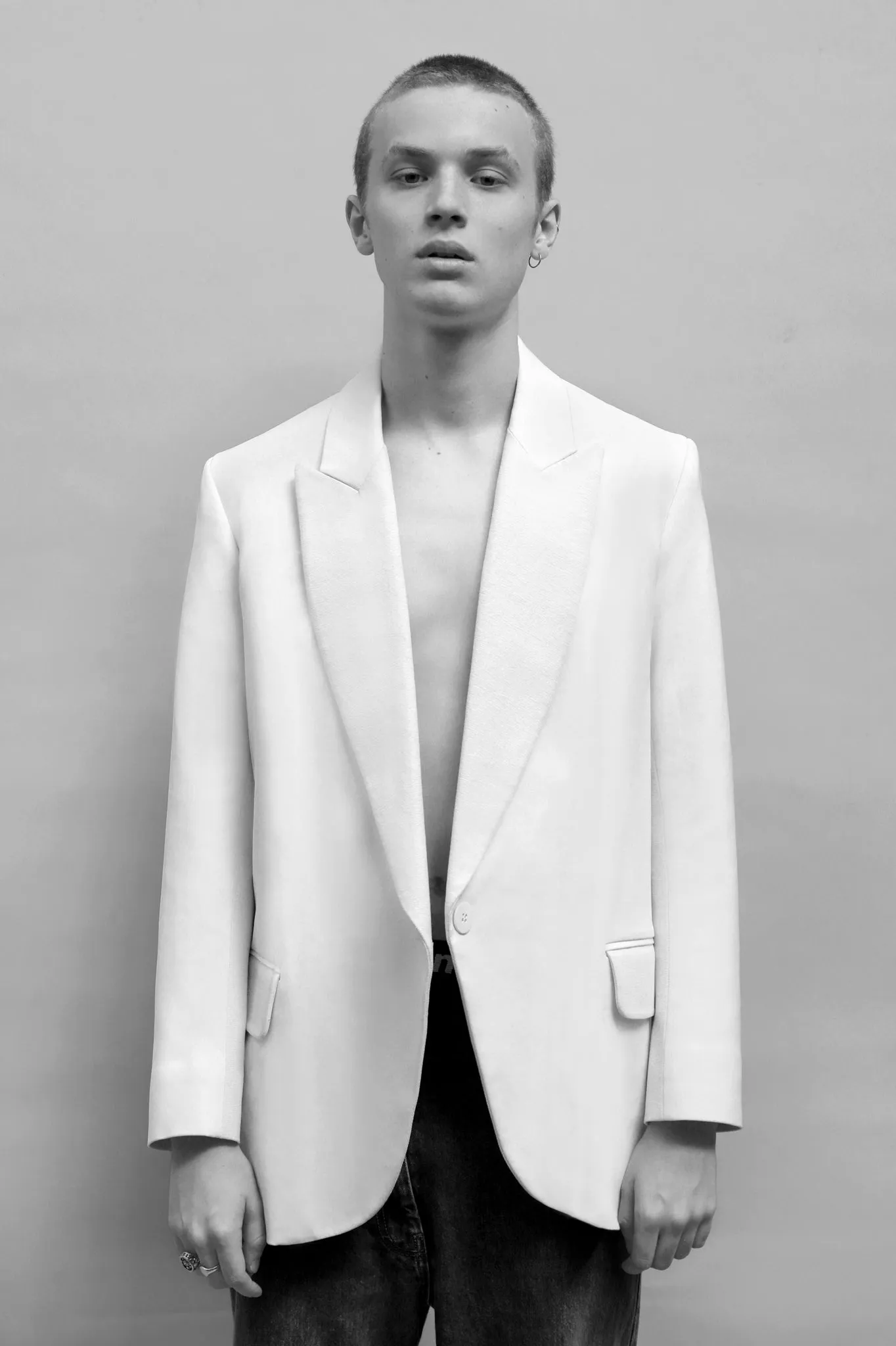 White and Cream "Tria" Formal Jacket