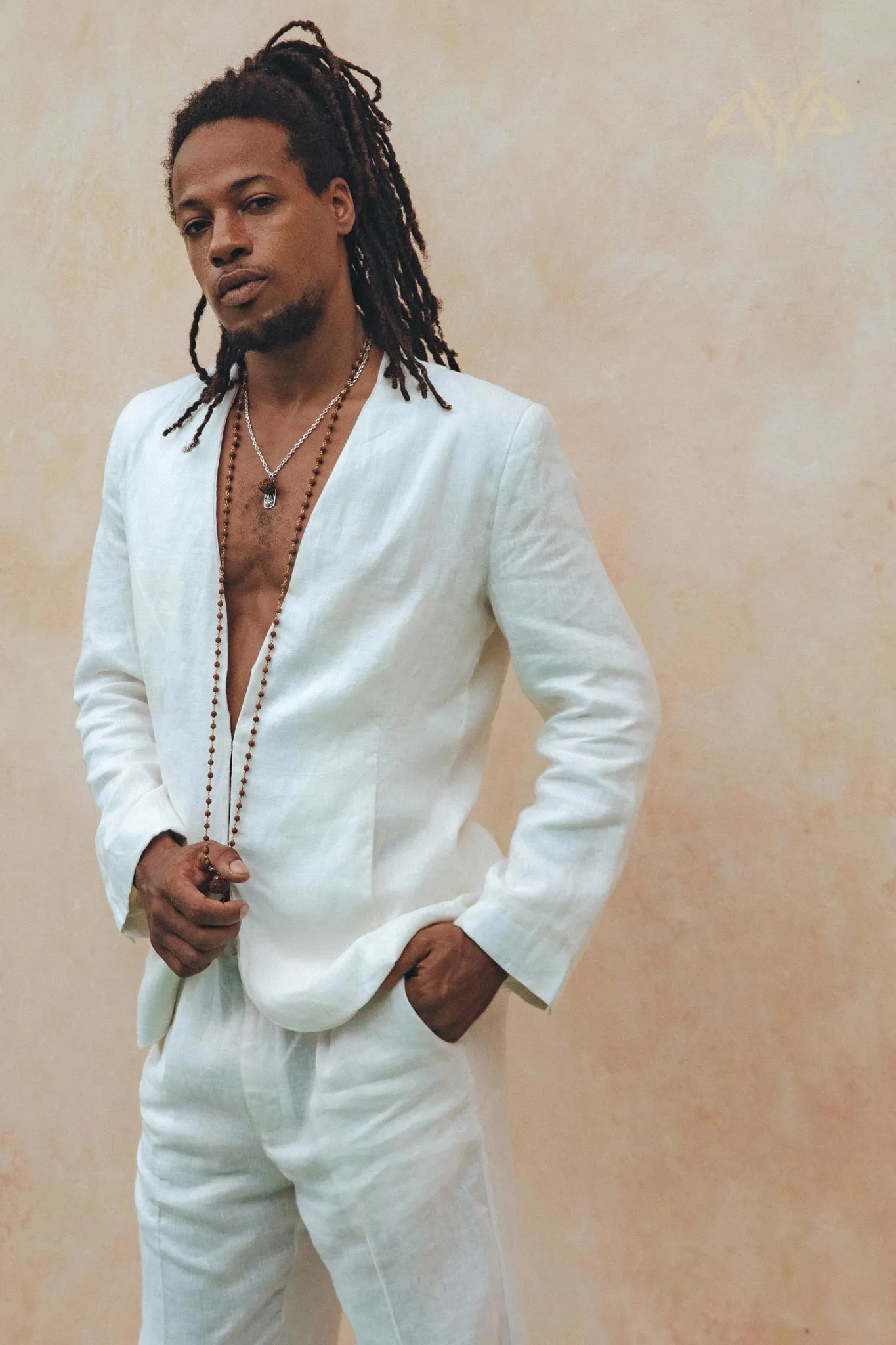 White Linen Blazer Jacket for Men