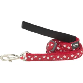 White Stars on Red Dog Leash