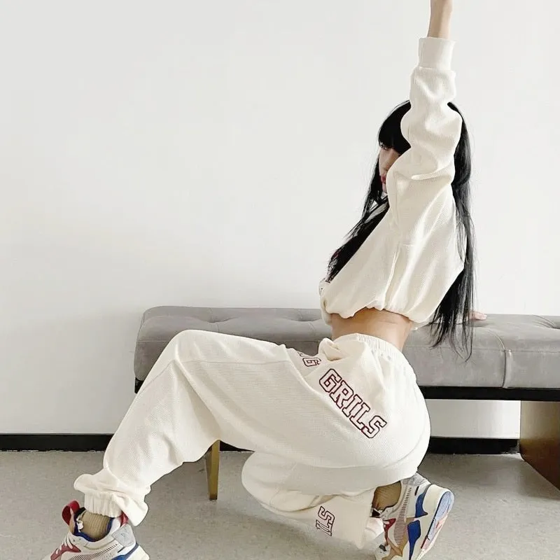 White Streetwear Sweatpants Women's