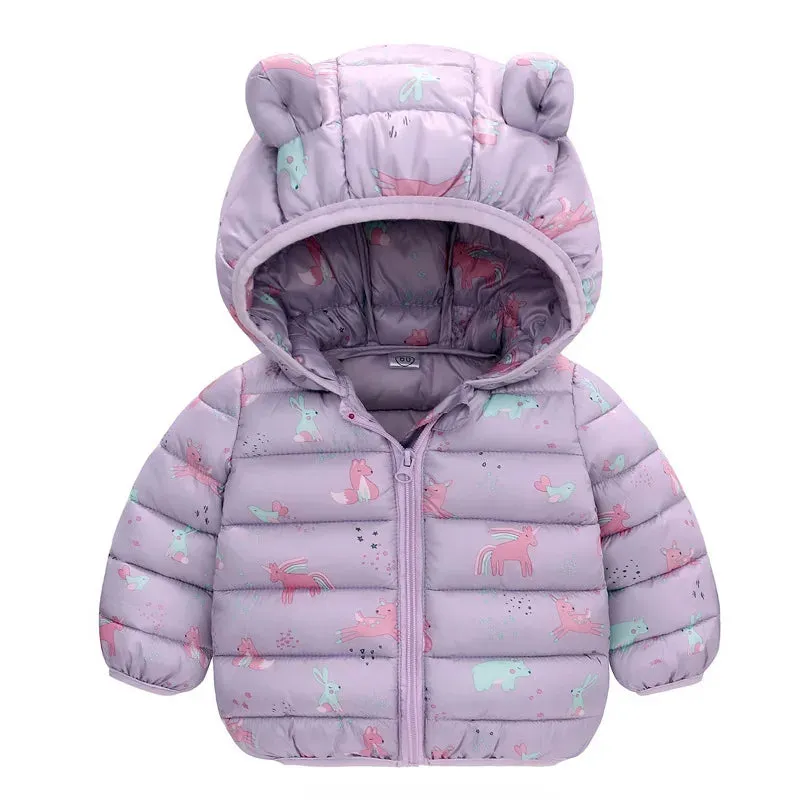 Winter Autumn Baby Girls Jacket Solid Color Plush Thick Keep Warm Lamb Wool Hooded Coats For 1-6 Years Kids Fashion Outwear