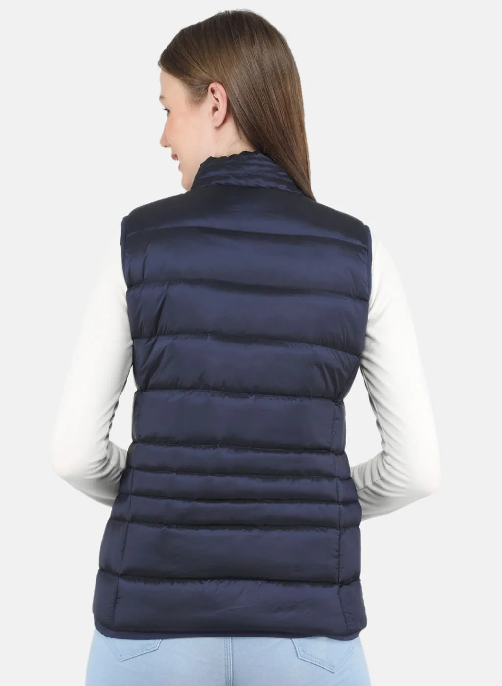 Women Navy Blue Puffer Jacket