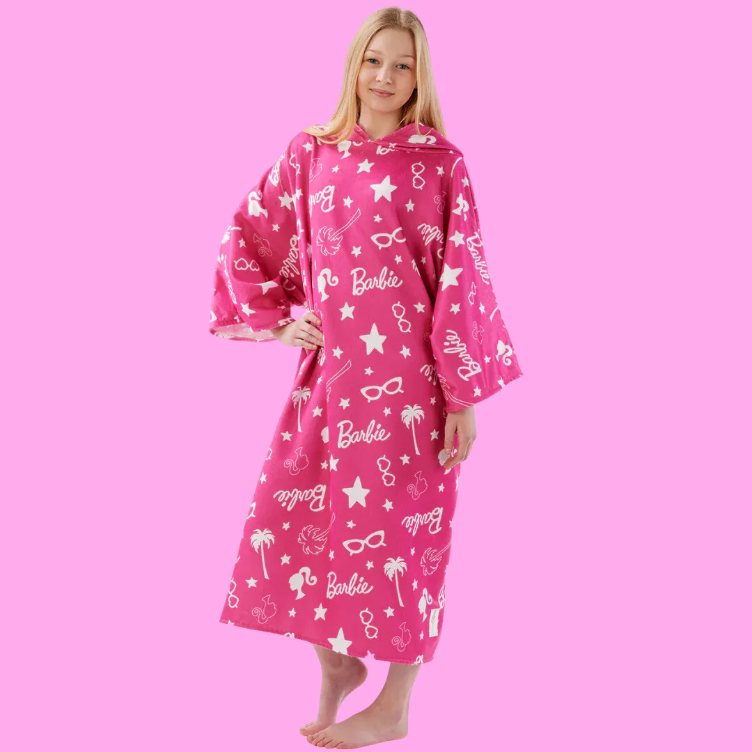 Womens Barbie Hooded Towel Poncho