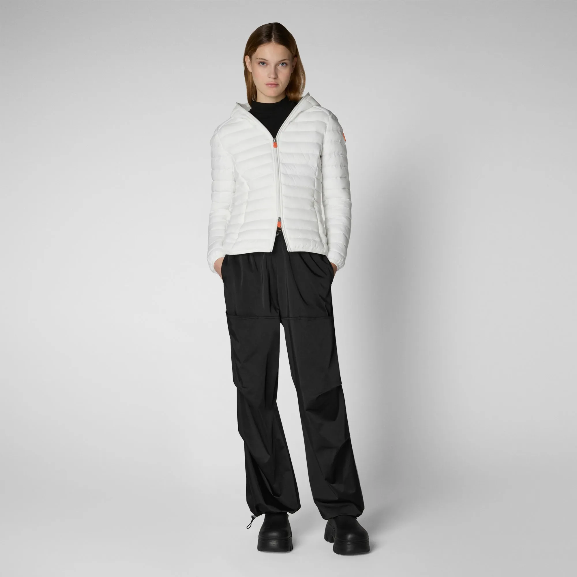 Women's  Hooded Puffer Jacket Daisy in Off White