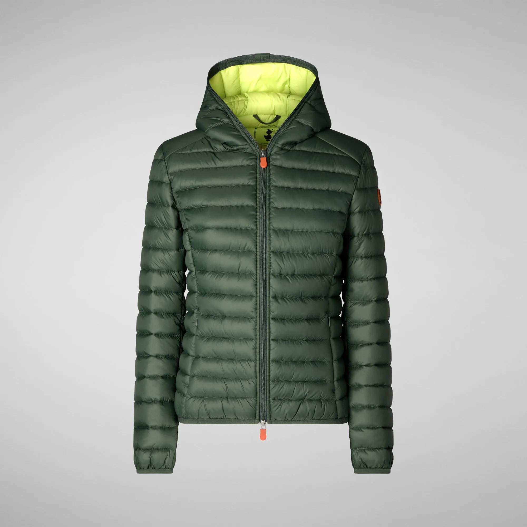 Women's  Hooded Puffer Jacket Daisy in Thyme Green