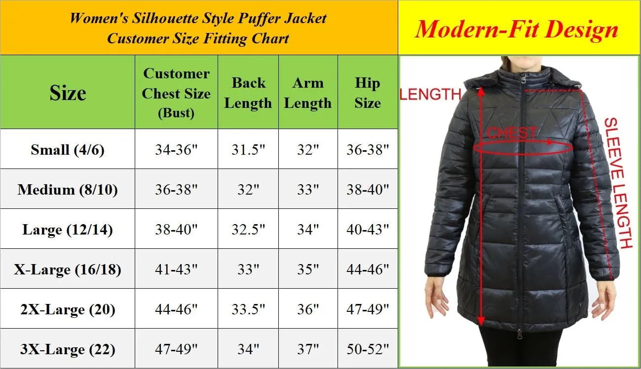 Women's Lightweight Long Puffer Bubble Jacket