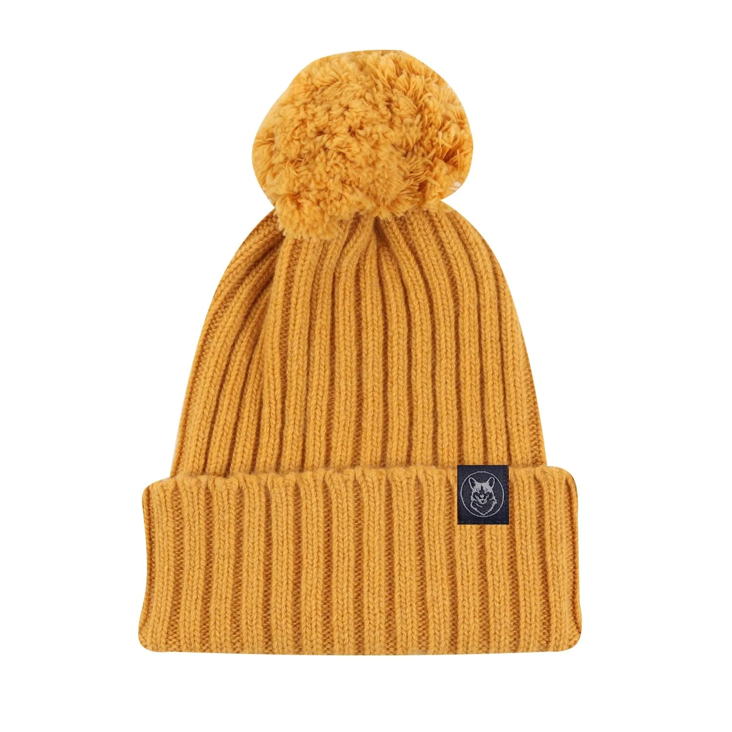 Women's Ribbed Wool Pom Pom Beanie