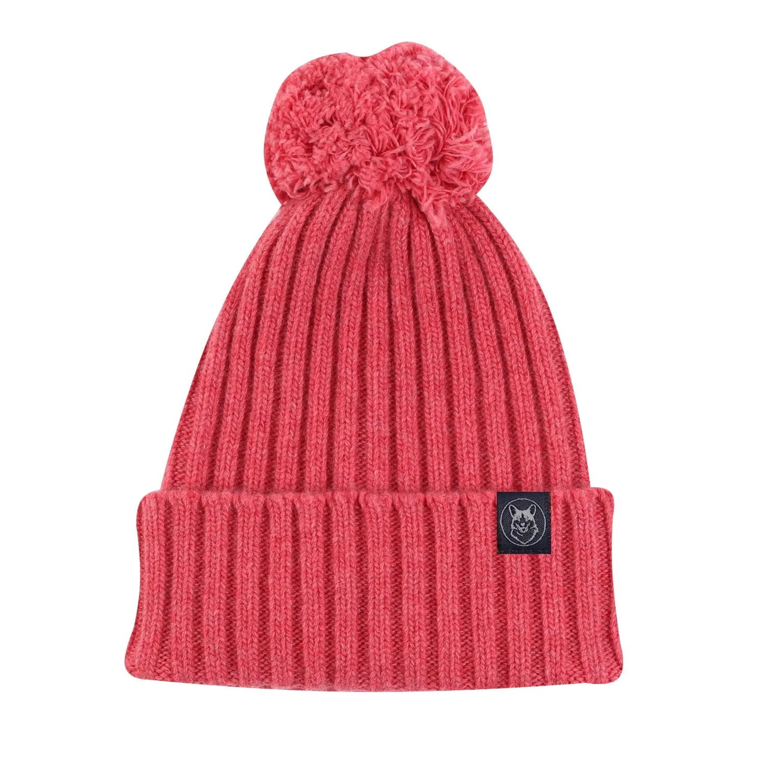 Women's Ribbed Wool Pom Pom Beanie