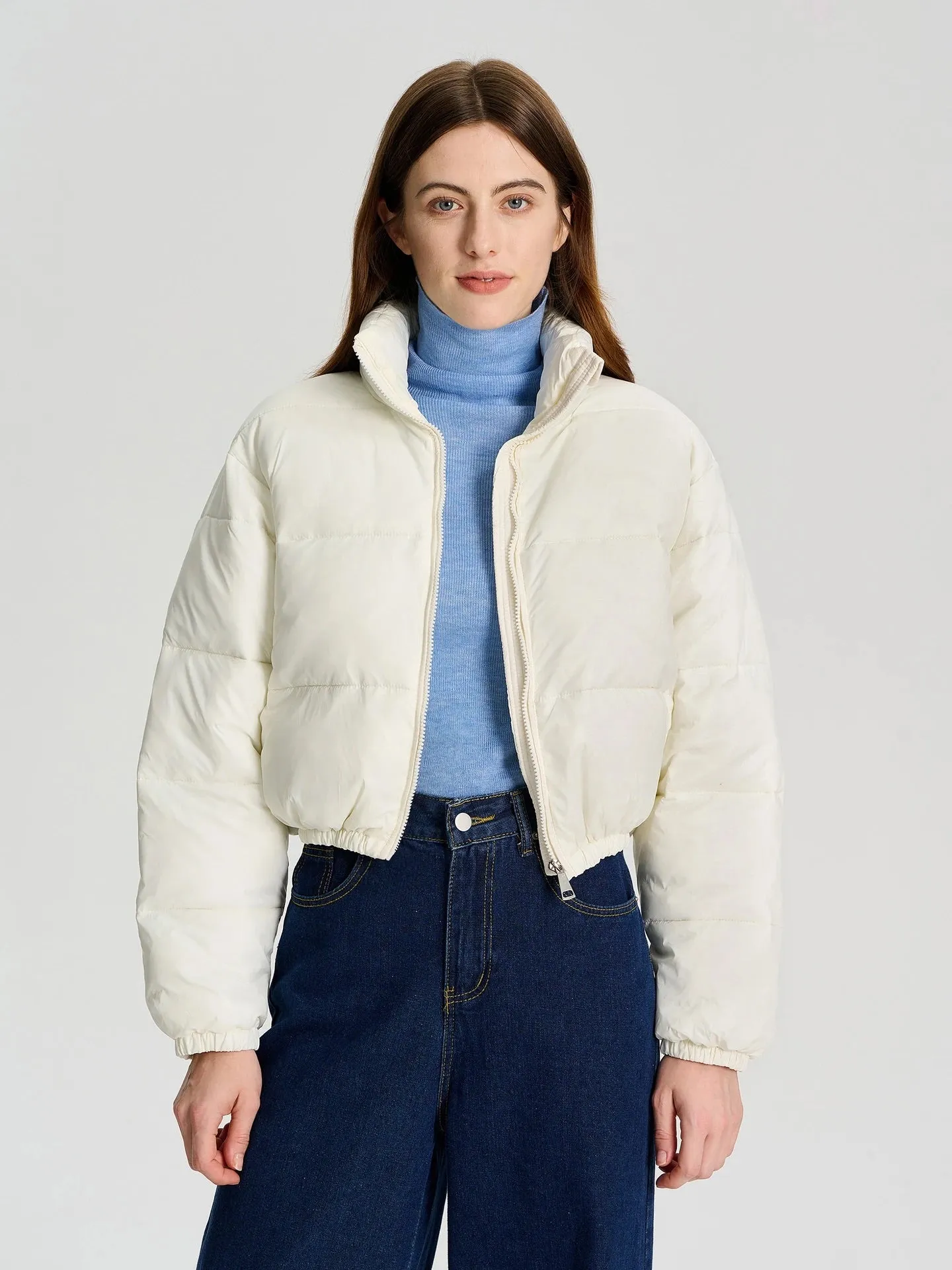 WOMEN'S WHITE PUFFER JACKET