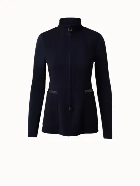 Wool Double Face Jacket with Knit Sleeves