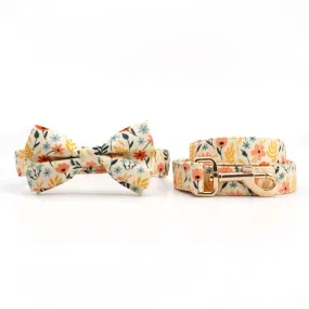 Yellow Floral Bowtie Unbreakable Collar™ & Leash Set