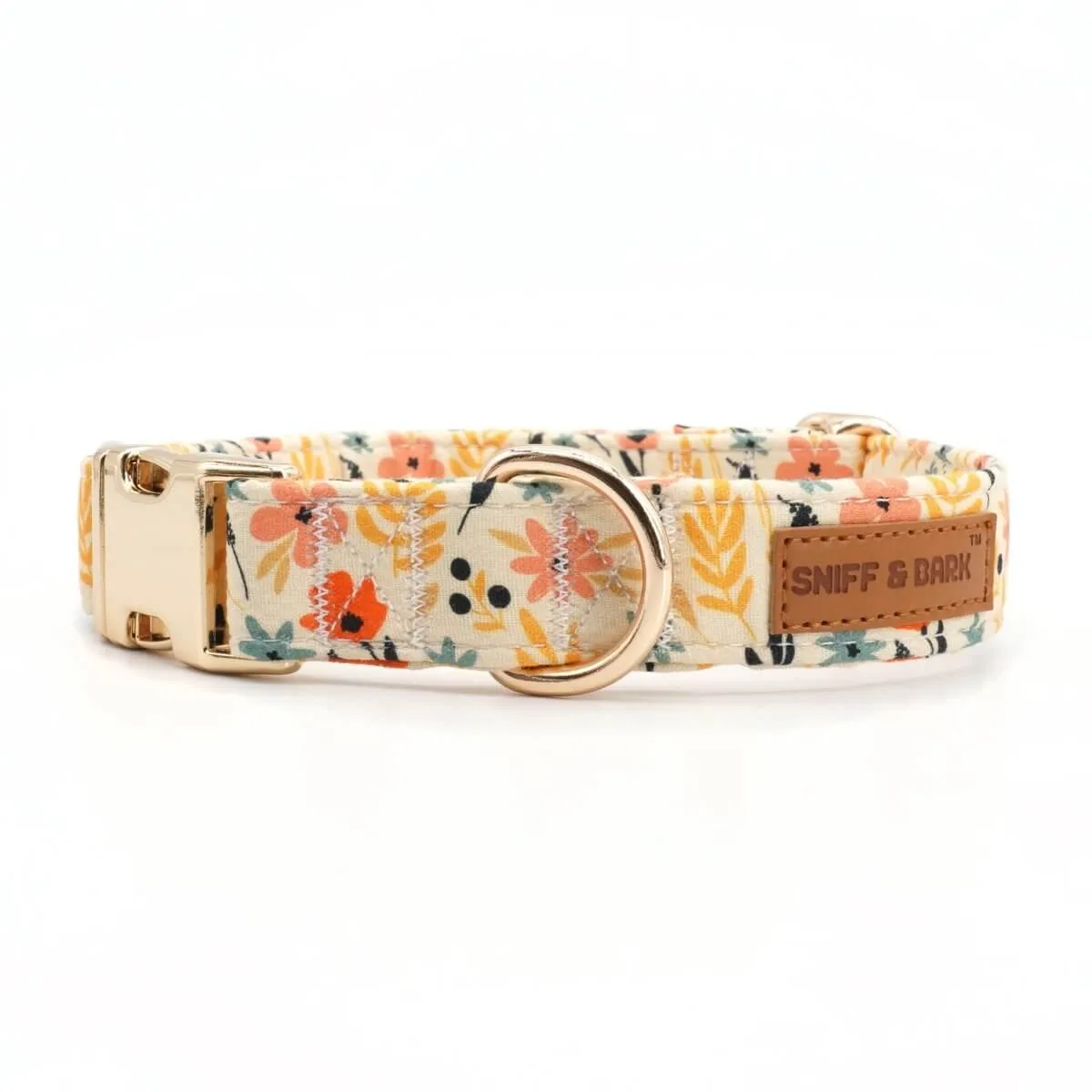 Yellow Floral Bowtie Unbreakable Collar™ & Leash Set