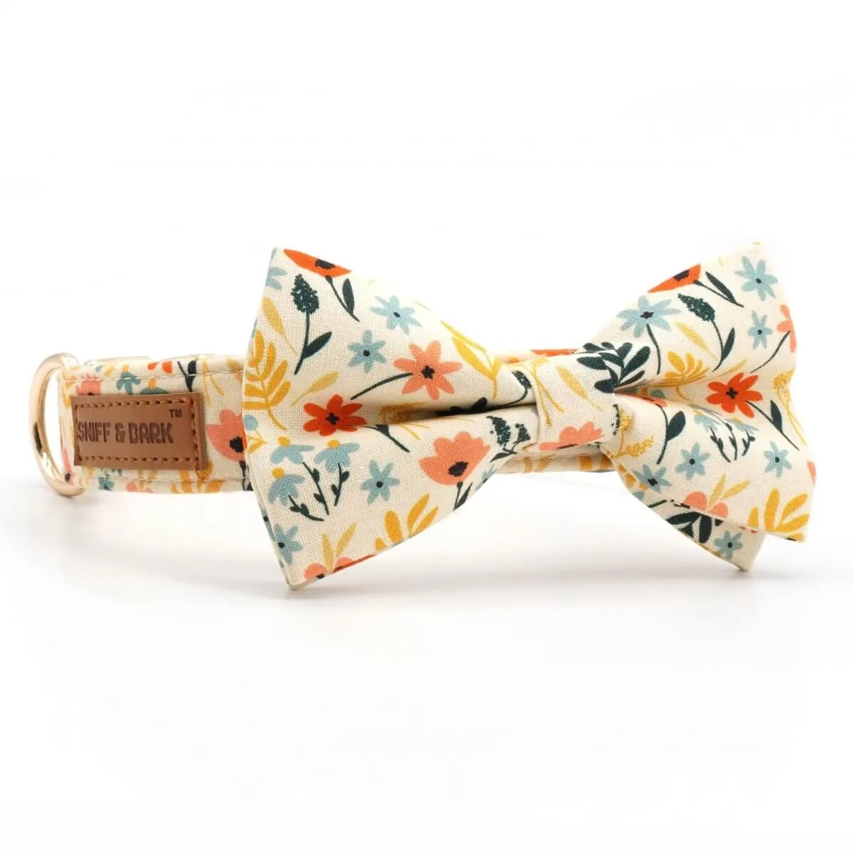 Yellow Floral Bowtie Unbreakable Collar™ & Leash Set