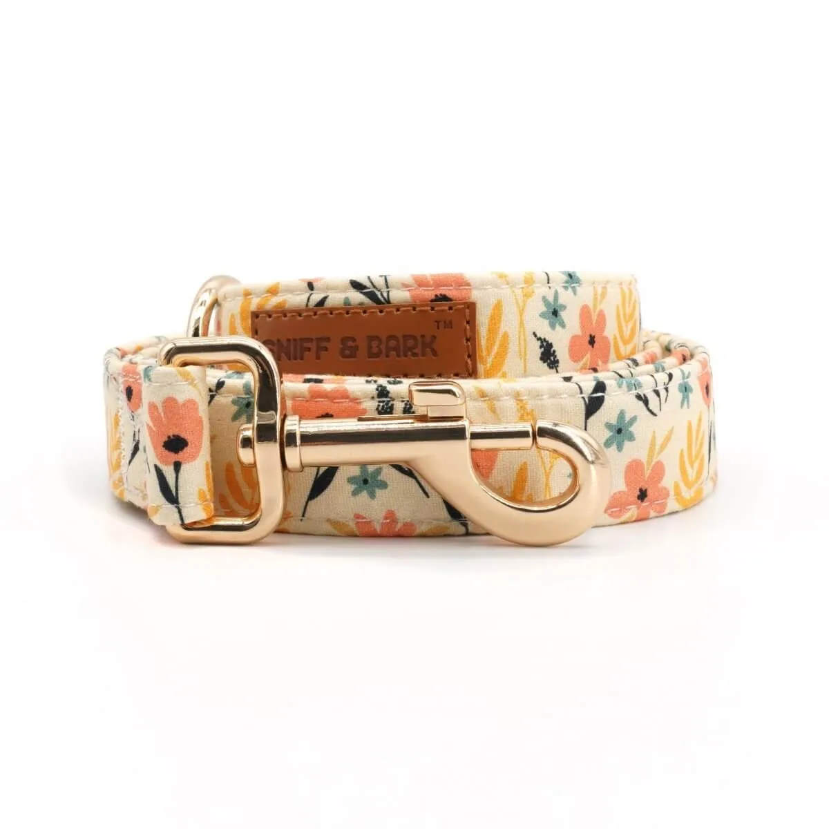 Yellow Floral Bowtie Unbreakable Collar™ & Leash Set