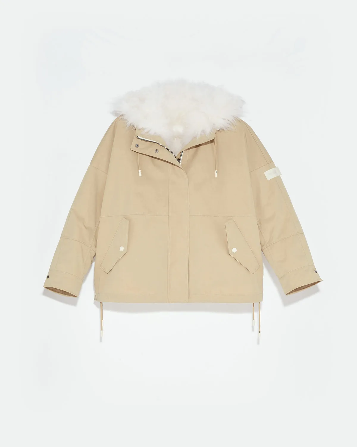 YVES SALOMON - Reversible Parka Lambswool - Sable